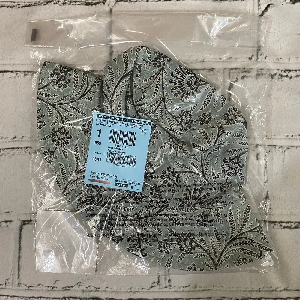 J. Crew Reversible bucket hat in Ratti golden paisley M/L